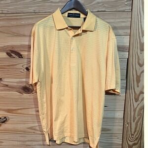 Fairway & Greene Pureformance Yellow Golf Polo Shirt Men's Large Short Sleeve